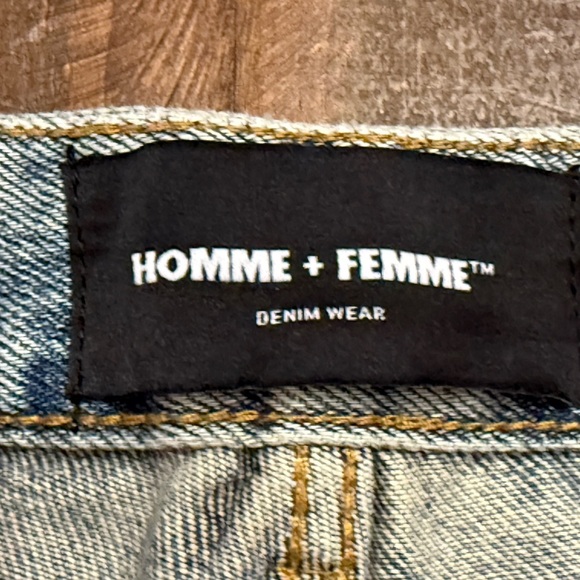 Homme +Femme Band Denim‎ Stone Wash Jeans NWT - Picture 3 of 6